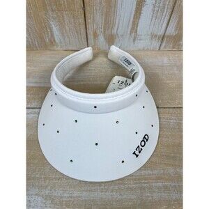 IZOD Golf Visor Cap White Sun Hat One Size Rhinestones Ladies Protection w/Tags